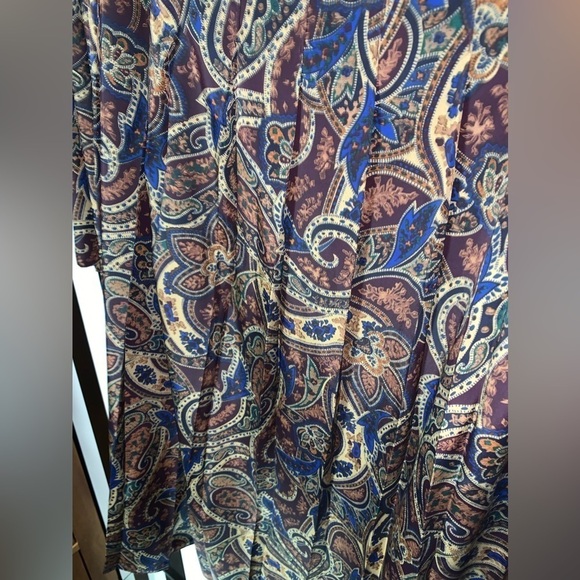 Paisley Pleated Vintage Skirt with Matching Wide Scarf /Head Wrap 12 Petite - Picture 4 of 8